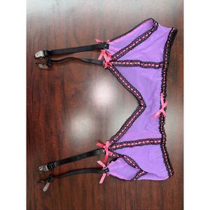 Seven Til Midnight Purple Garter Belt Size Medium/Large